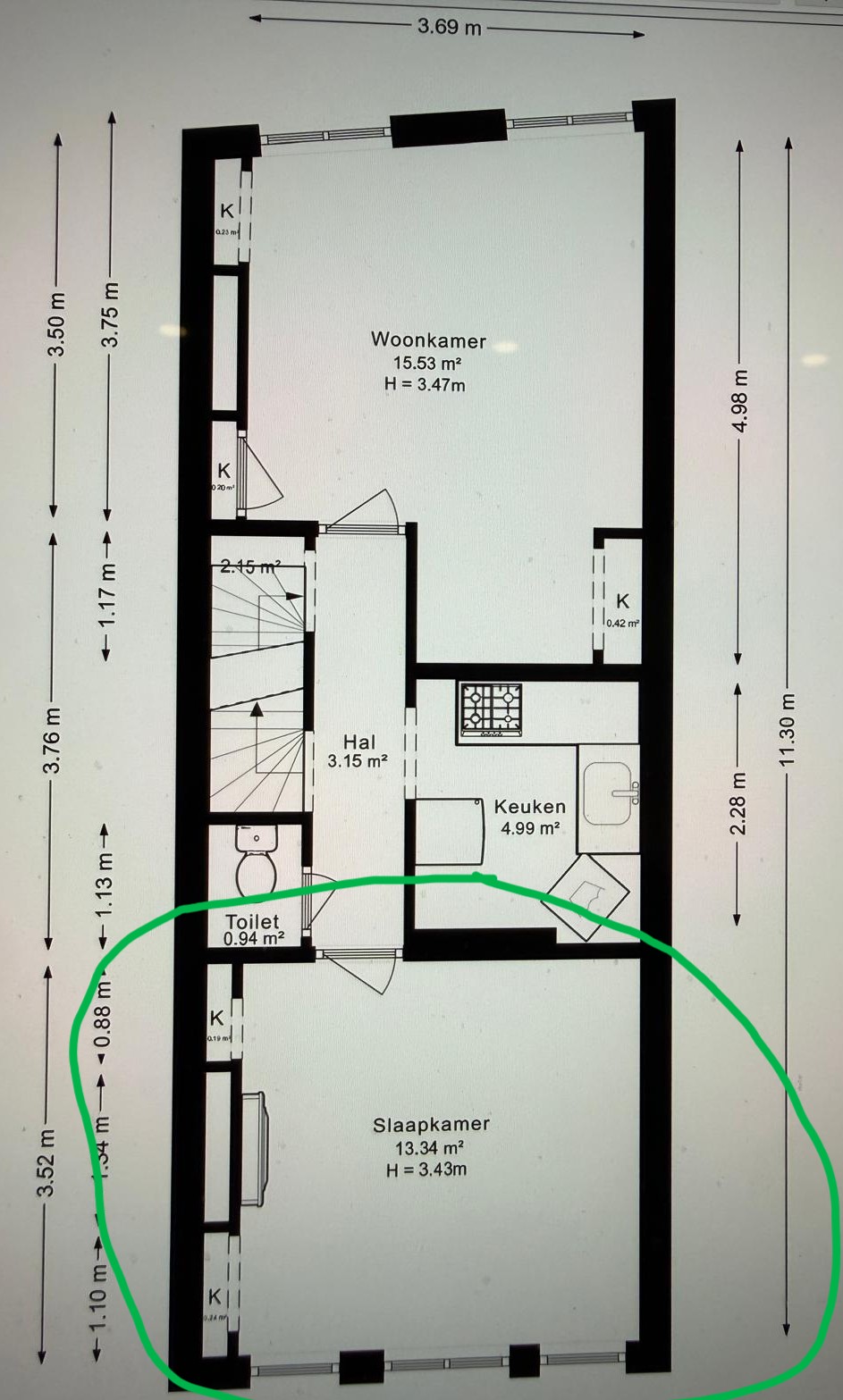 Kamer te huur in Groningen – Bloemstraat – foto 3