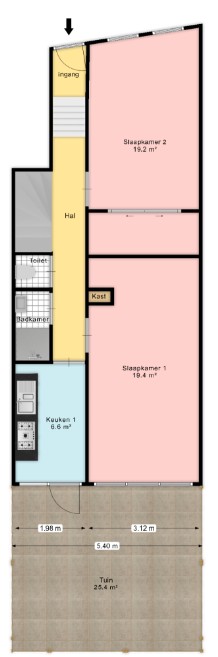 Kamer te huur in Rotterdam – C.P.Tielestraat – foto 1