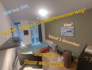 Kamer te huur 638 euro Mathenesserweg, Rotterdam