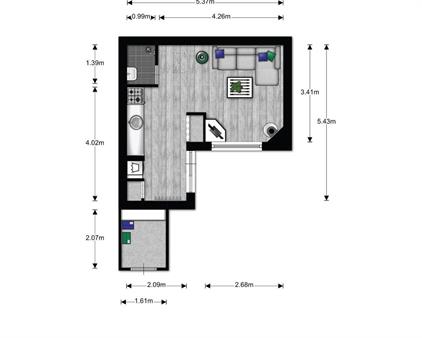 Studio zu vermieten 650 Euro te Brittenstraat, Katwijk