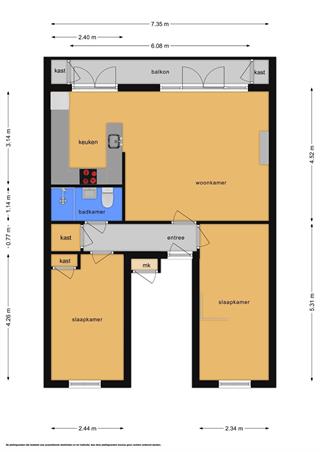 Kamer in Amsterdam, Van Helt Stocadestraat op Kamernet.nl: charmante en goed ingedeelde appartement
