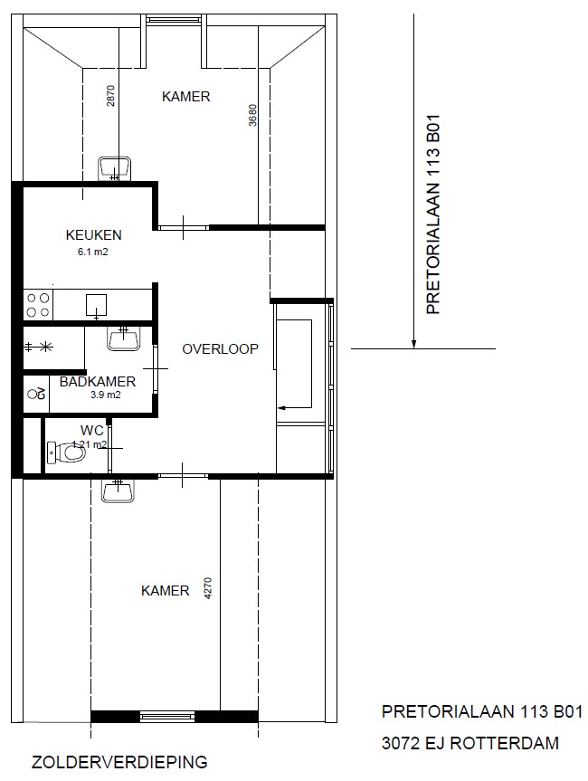 Kamer aan Pretorialaan, Rotterdam 9