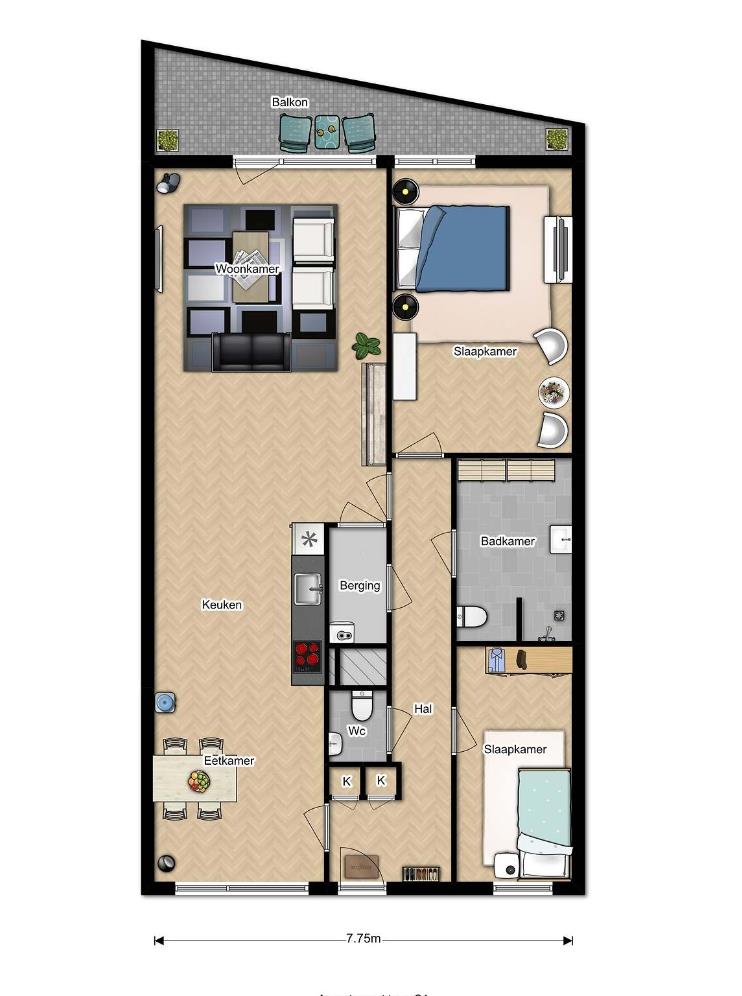 Kamer aan Kruitberghof, Amsterdam 10