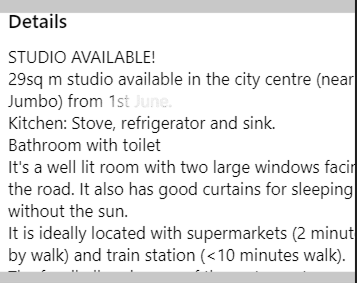 studios for rent on De Heurne